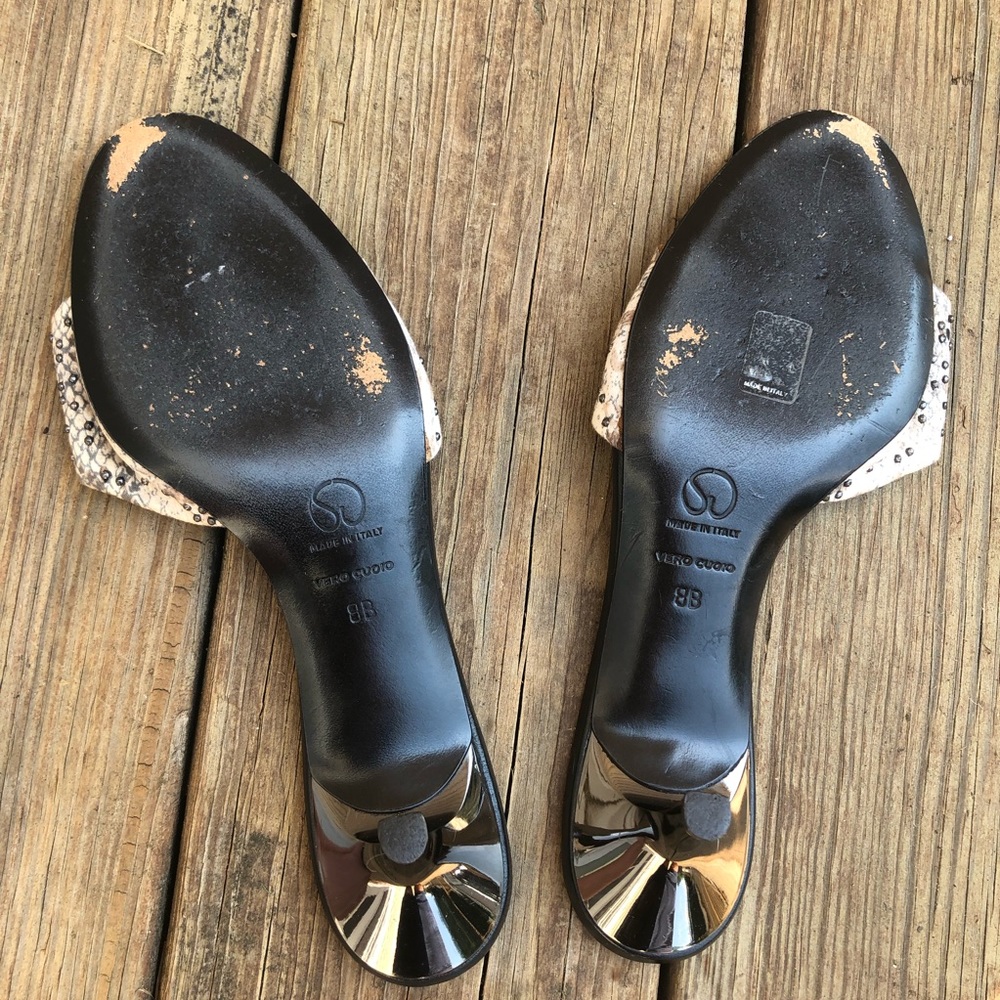 St. John Python Print Studded Kitten Heels Shoes - image 6